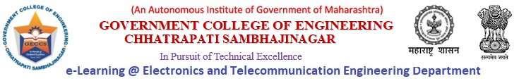 E-Learning @ Electronics and Telecommunication Engineering Department,  GEC Aurangabad